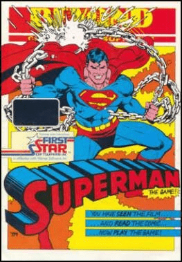 Superman the Game box art for Commodore 64